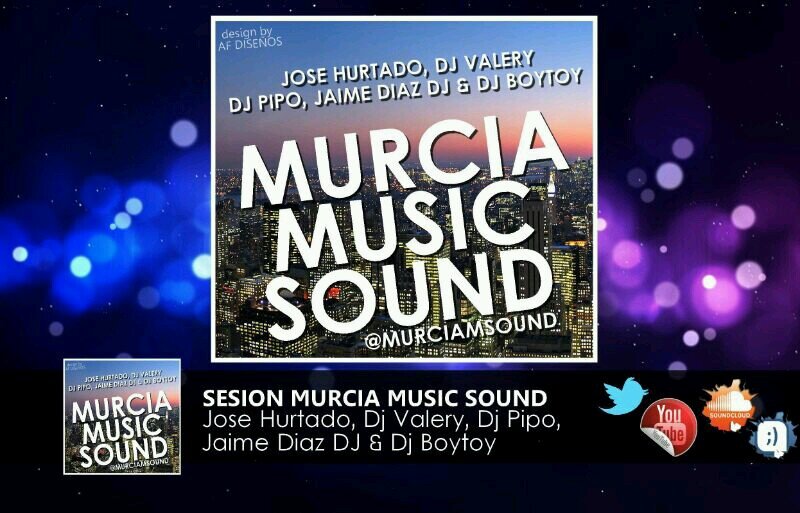 MURCIA MUSIC SOUND ES UNA SAGA DE SESIONES A MANOS DE DJS MURCIANOS QUE OFRECEN LA MEJOR MÚSICA DEL MOMENTO. CUENTA CON SERVICIOS DE PRODUCCIÓN Y DISEÑO GRÁFICO