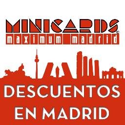 MinicardsMadrid's profile picture. Consigue todos los descuentos disponibles en diferentes lugares de Madrid. ¡Imprime tu Minicard y preséntala! Ofertas y promociones. Bienvenido.