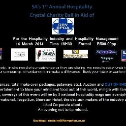 1st Annual Hospitality Crystal Ball 2014 for F&B Management - It's about time!, in aid of Tshwane SPCA