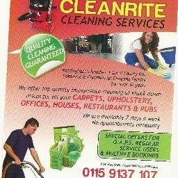 Cleanrite is a professional cleaning service provider in nottingham that offers commercial, domestic, carpet & upholstery cleaning, telephone 07515814186