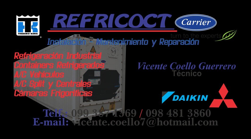 Instalación,Mantenimiento,Reparación. Container Refrigerados. Cel: 0993871369..vicente.coello7@hotmail.com