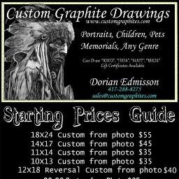 I am a local artist, that does Custom ordered drawings, specializing in portraits, pets, memorials, fantasy art etc.