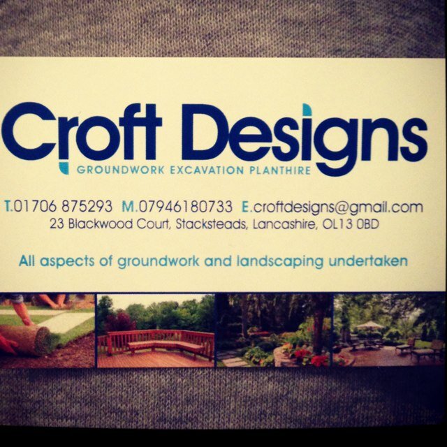 croftdesigns are a specialist groundwork/landscaping company working through out the north west. From foundations and drainage to hard and soft landscaping.