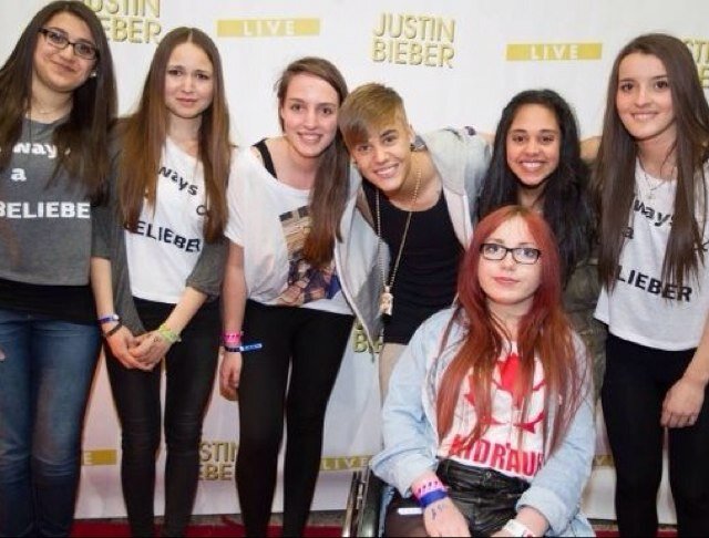 JUSTIN WE LOVE YOU ! 05.04.2013 The day we snuck in at the MEET and GREET. It was just awesome !! :))
