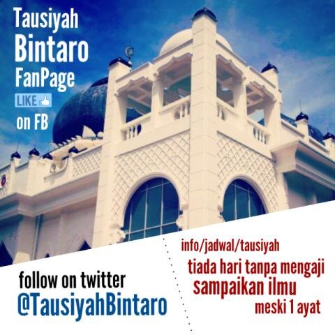 Jadwal dan rangkuman Tausiyah Majelis Taklim di wilayah Bintaro dan sekitarnya. Info ttg tausiah dpt dikirimkan kpd kami di tausiyahbintaro@gmail.com