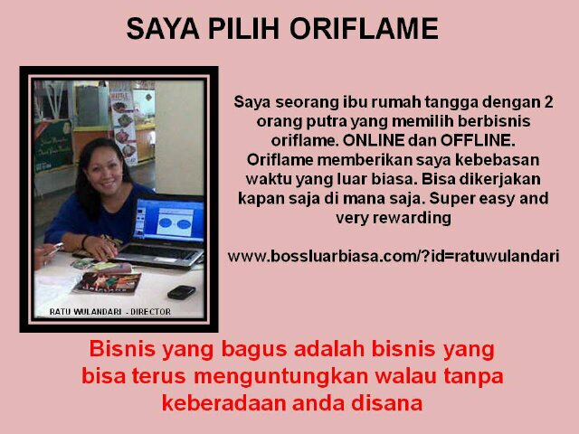 Independent consultant Director Oriflame indonesia with Bossfamily. mom for ale and ary. Bergabung oriflame silahkan add pin bb 24f0a97b