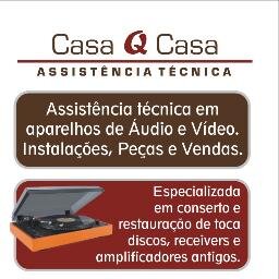 Assistência técnica em aparelhos de som e vídeo, instalação, peças e vendas.
 Especializada em conserto e restauração de toca discos e receivers.