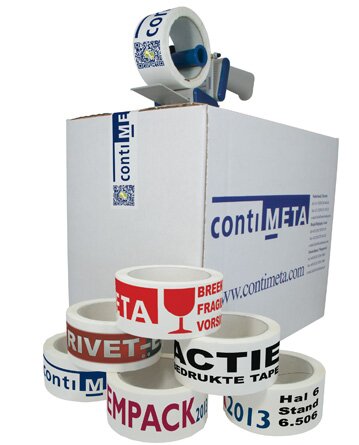 Specialist in goede en betaalbare #bedrukte_tape vanaf 36 rollen 030-2484848 of info@contimeta.com. Altijd scherpe prijs op onze website en hulp bij opmaak