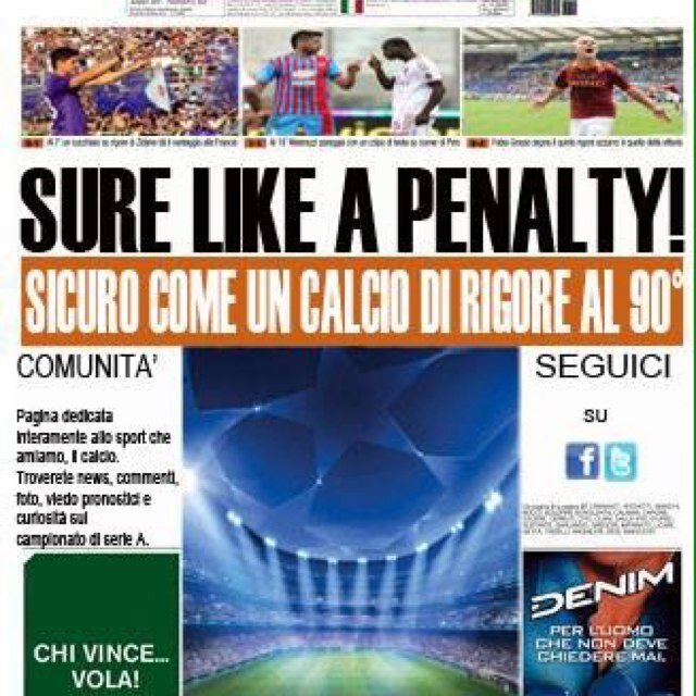 Pagina dedicata interamente allo sport che amiamo, il calcio. Troverete news, commenti, foto, video, pronostici e curiosità sul mondo del calcio.
