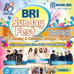BRI_SundayFest's profile picture. Mood Booster di setiap Minggu pagi (akhir bulan)
Crowd puller di Jln.Sudirman...