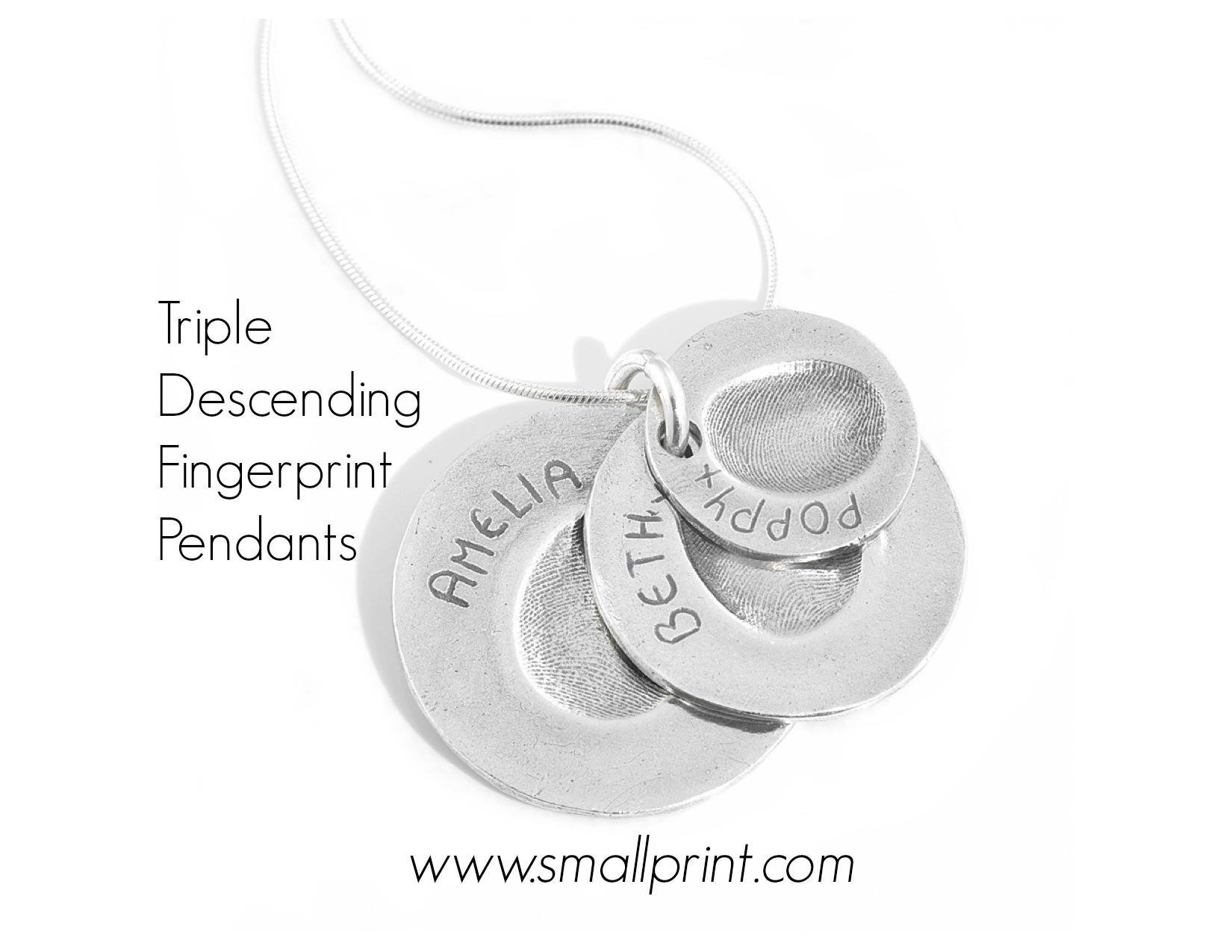 Smallprint is the Original fingerprint jewelery company. We specialize in capturing children's fingerprints, handprints, and footprints in fine silver.