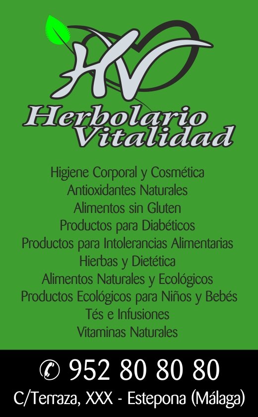 Herbolario Vitalidad en calle Terraza nº 78. Estepona (Málaga). ¡¡Te esperamos!!