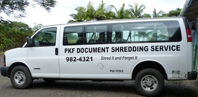 We Provide Secure, Commercial Document Shredding Services
to the Island of Hawaii. Documents shredded within 24 hours.