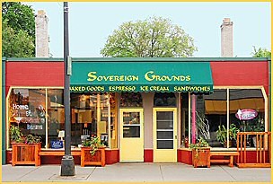 Sovereign Grounds is a neighborhood playground and coffeehouse located just off the corner of 48th and Chicago in South Minneapolis since 1995.