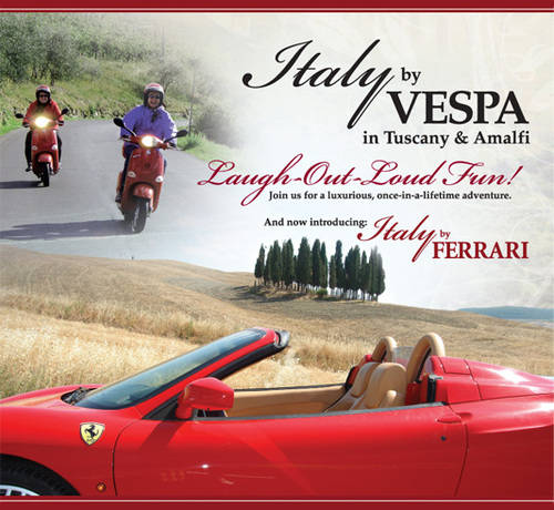 vespatouritaly's profile picture. Luxury guided & self guided economy Vespa scooter tours in Tuscany/Chianti Italy http://t.co/VPwckgcZ4y contact us info@italybyvespa.com