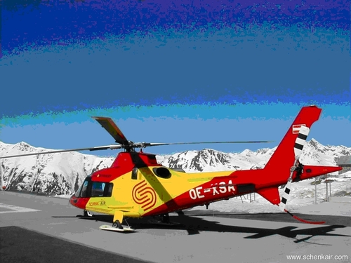 SchenkAIR's profile picture. 3 helicopters: 2 Agusta A109, 1 JetRanger. Rescue flights in Ischgl/Tirol/Schruns, VIP-Shuttle, Heli-Tours,Foto/Film
