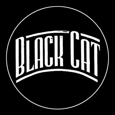 White on black cat logo