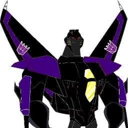 Parents: @Unicron Faction: Decepticon Weapons: Missiles & Null Rays
Exterior: Black and Purple  Alt Mode: Harrier Jet