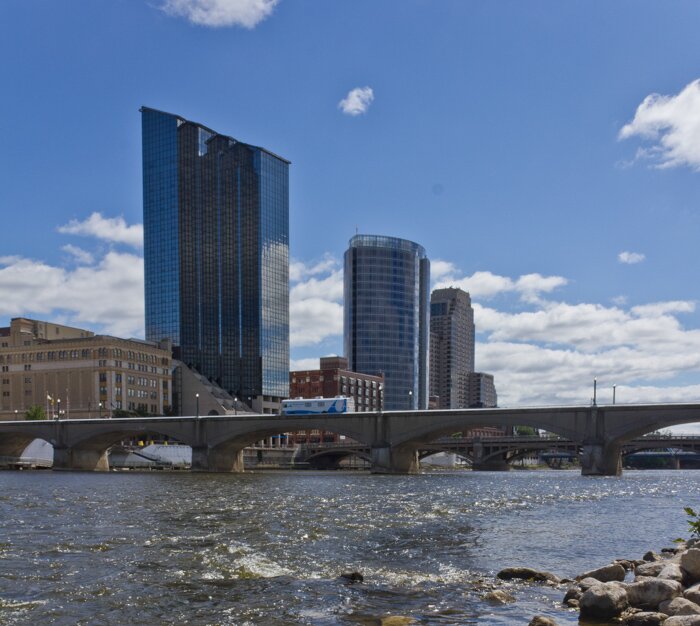 Stock photos of Grand Rapids skyline, landmarks, buildings and neighborhoods.