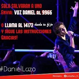 Apoyando al mejor concursante de #LaVozPeru , Daniel Lazo! Siguenos para mayor informacion 3