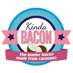 It's the kinder bacon made from coconuts. Plant based, gluten free goodness. Ⓥ Kinda Maple your soy free, sweet coconut treat.
