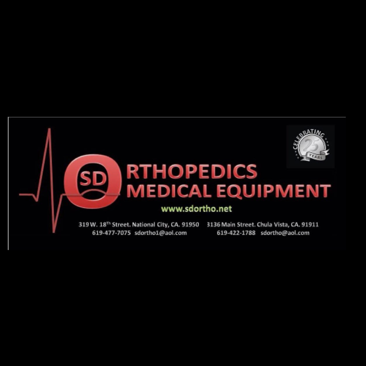 In business for over 25 years. One of the biggest Medical Equipment stores in the area, all quotes please send to sdortho1@aol.com 619-422-1788
