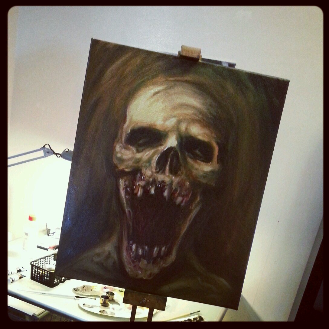 I draw and paint horrible stuff and play some instuments. Sometimes I go to work... I occasionally eat and sleep and so on.