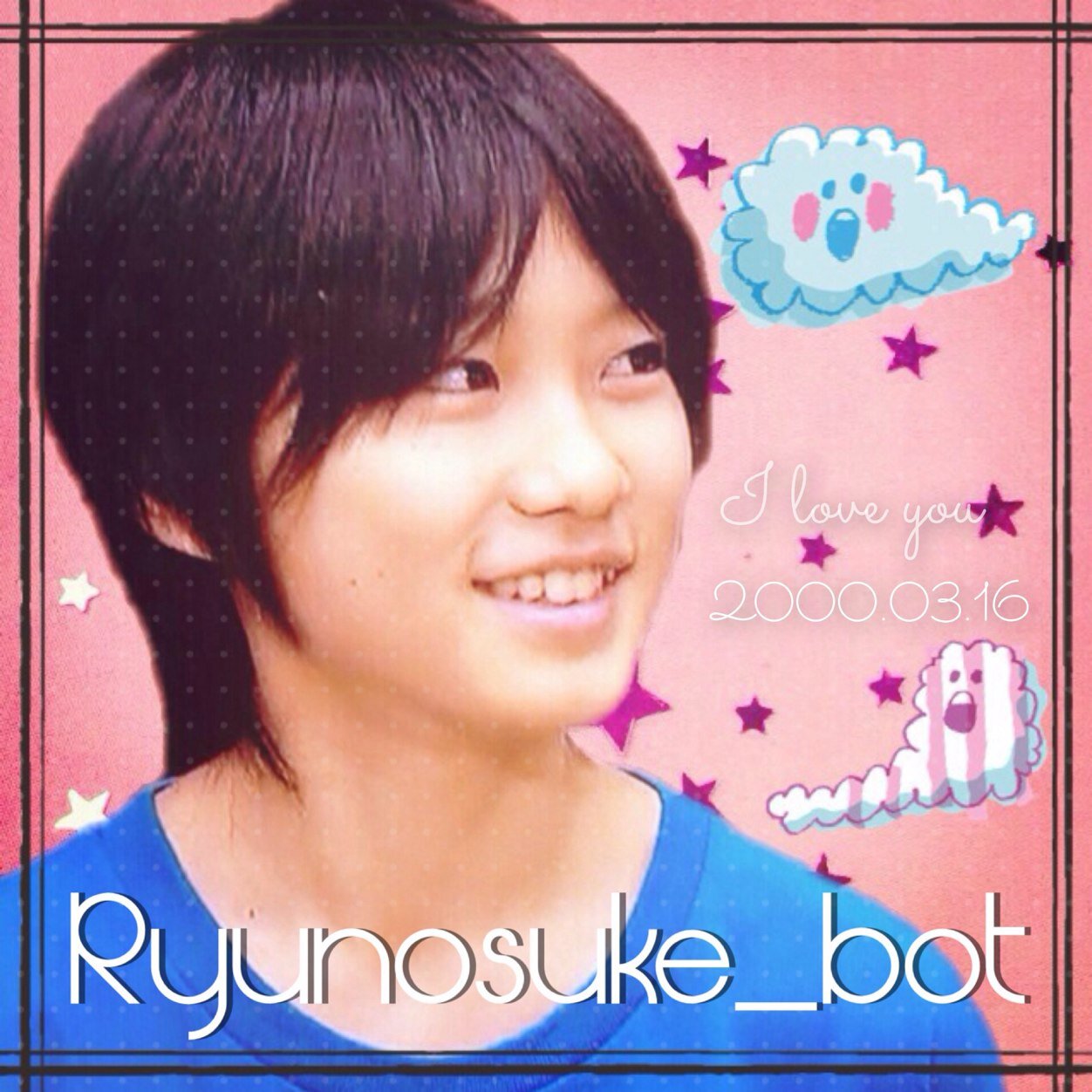 関西ジャニーズJr.で活動中の中村龍之介くんの非公式botです。発言はTV・雑誌を中心にしています。本人・事務所は一切関係御座いませんのでご理解の程よろしくお願い致します。現在発言は少ないですが、これから沢山追加して行ければと思っております。追加発言など希望がありましたらDMでお知らせください。