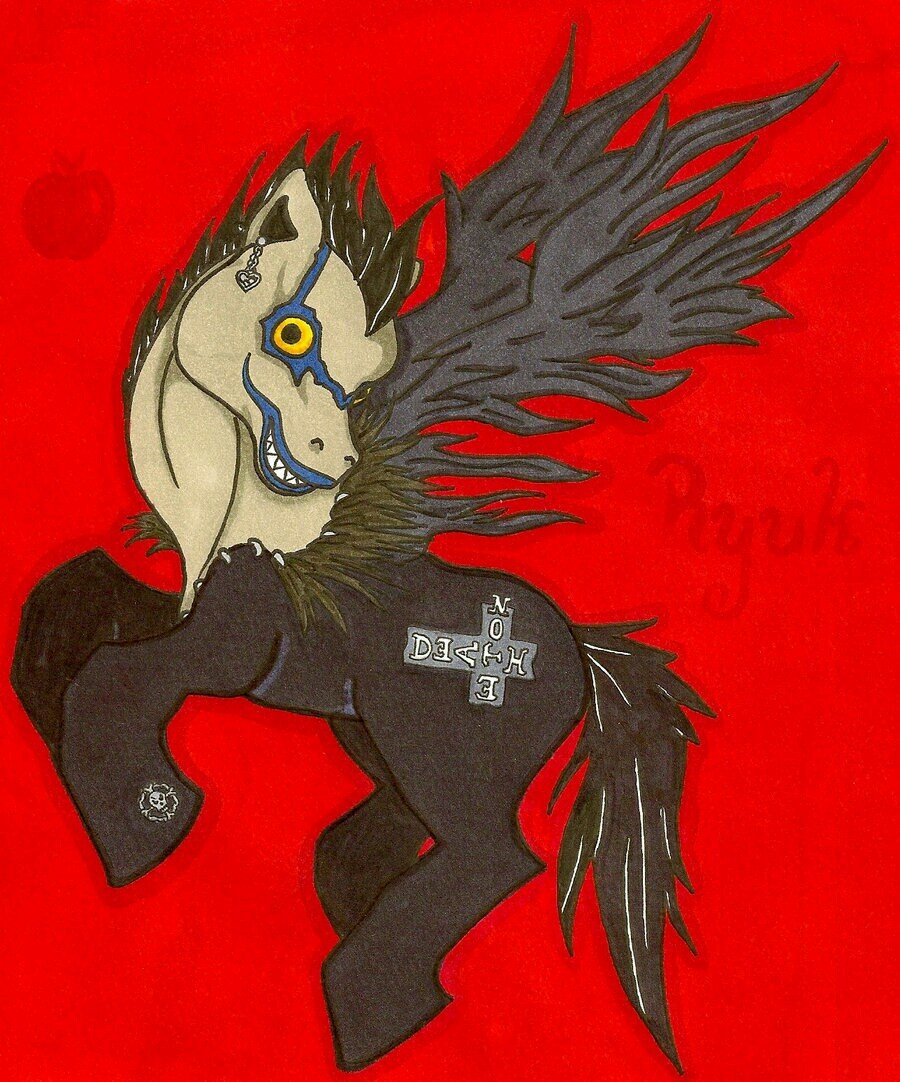 I'm the owner of that notebook you're holding I'm a Shinigami call me Ryuk (15+ rp)