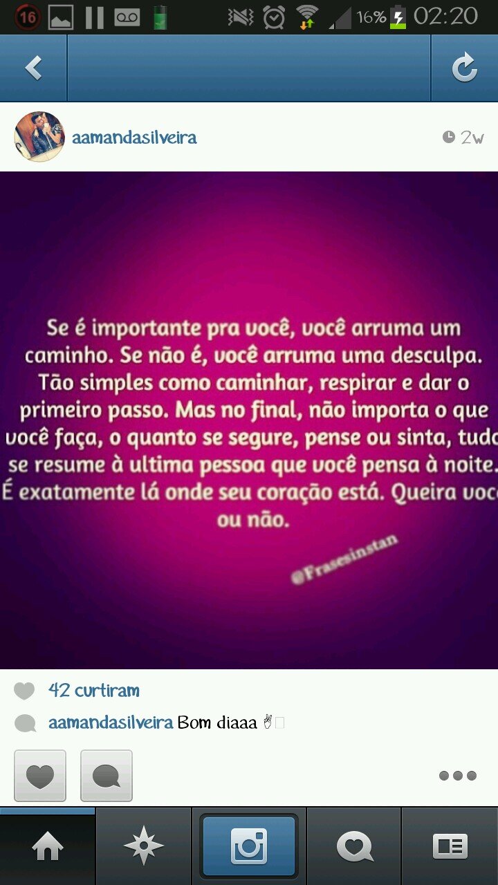 Não sei amar pela metade, não sei viver de mentiras, não sei voar com os pés no chão.Sou sempre eu mesma, mas com certeza não serei a mesma pra SEMPRE !