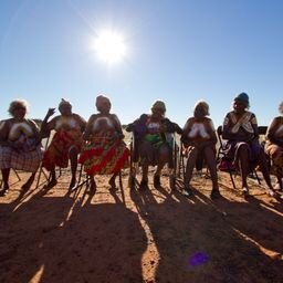 Kapululangu Aboriginal Women's Law and Culture Centre in Balgo, The Kimberley region. The Elders of the remote West Australian desert pass on the ancient wisdom