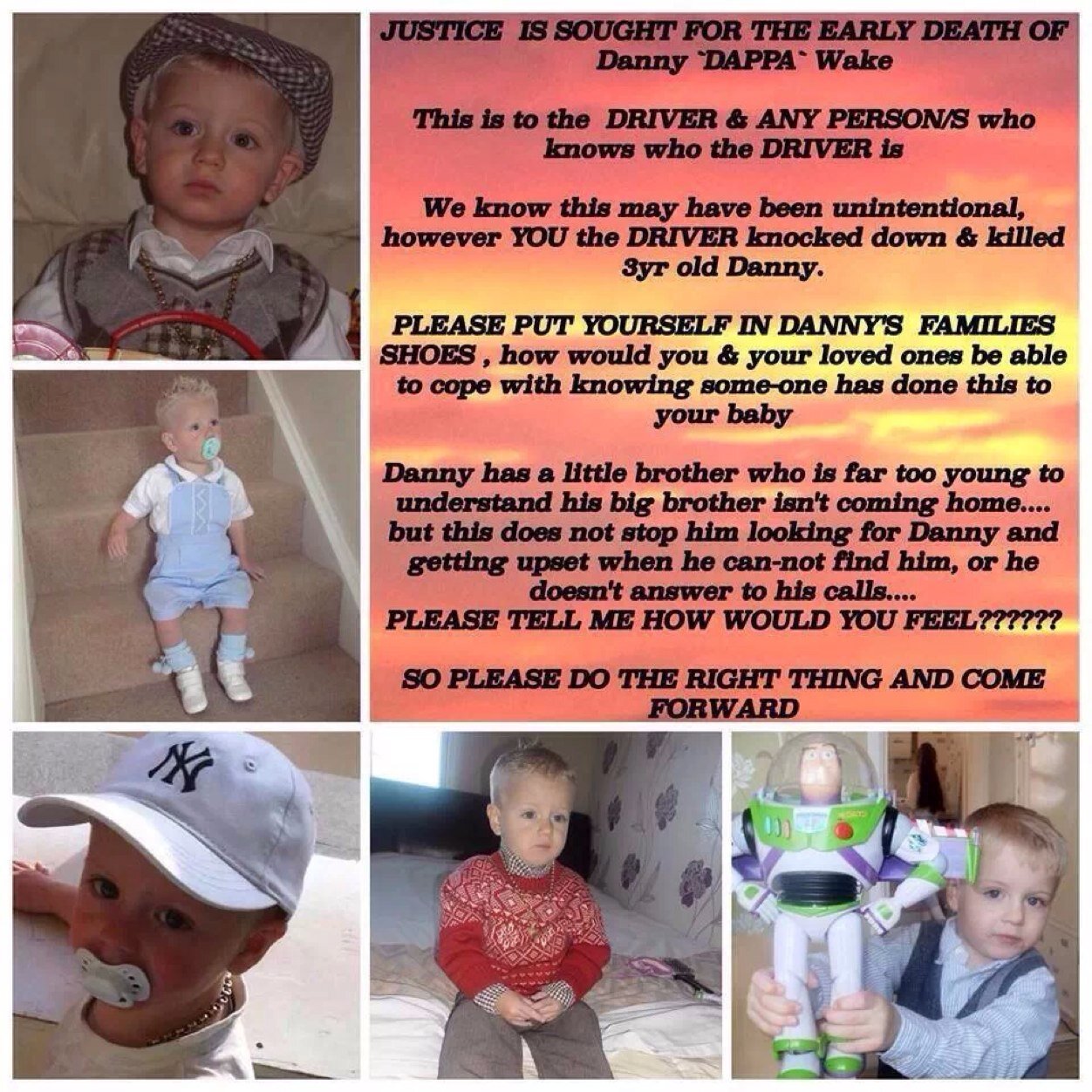 Justice4dannyw's profile picture. Beautiful Danny wakes life was  tragically taken from him on monday 4th  nov on neasham road in darlington. Please call 101 if you know anything.