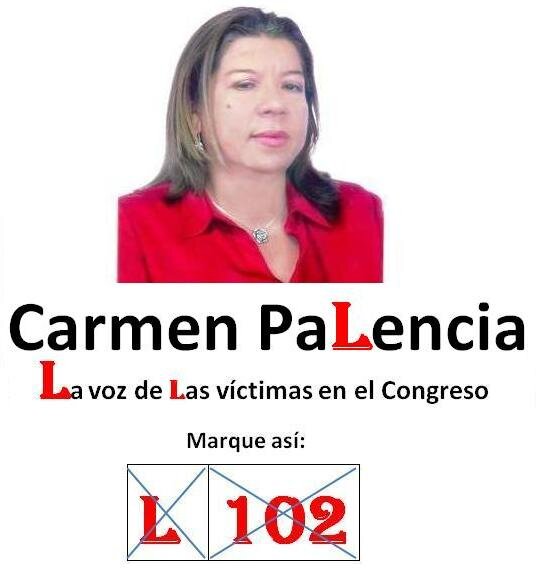 Aspirante Cámara de Representantes. Víctima del conflicto armado, fundadora de la Asociación Tierra y Vida. Premio Nacional de Paz. Doctorado Honoris Causa DDHH
