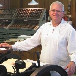 Old time printer, enjoying life operating an old time print shop.