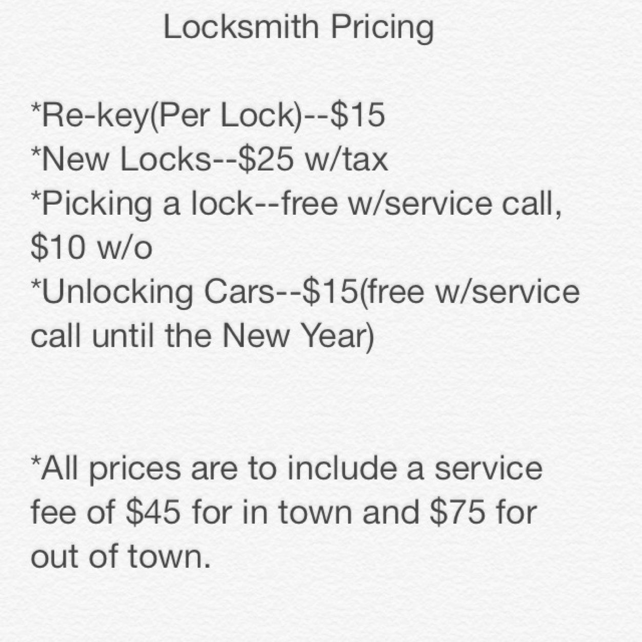 If you need any kind of lock work done, Just give us a call at 361-920-3267 or email at servicesunlimited315@yahoo.com!