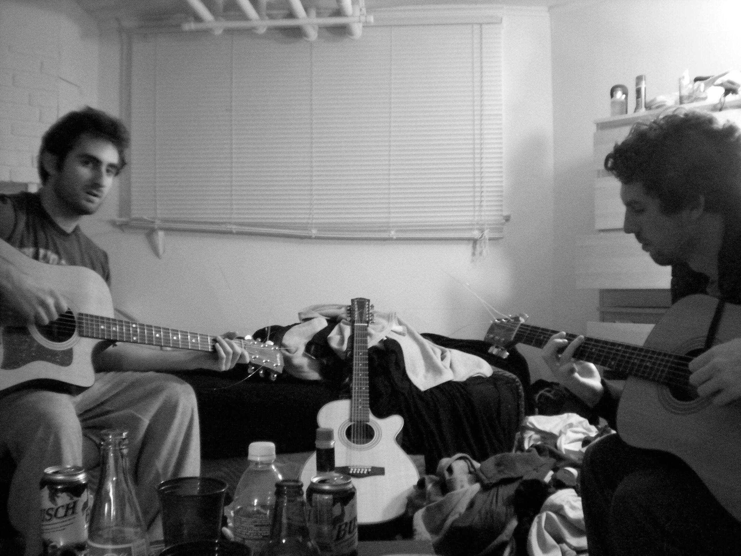 It started in a smokey sunroom on the second floor of our house. Acoustic guitars, plastic lawn chairs, a table of beer cans, and a large ashtray...on Maple Ave