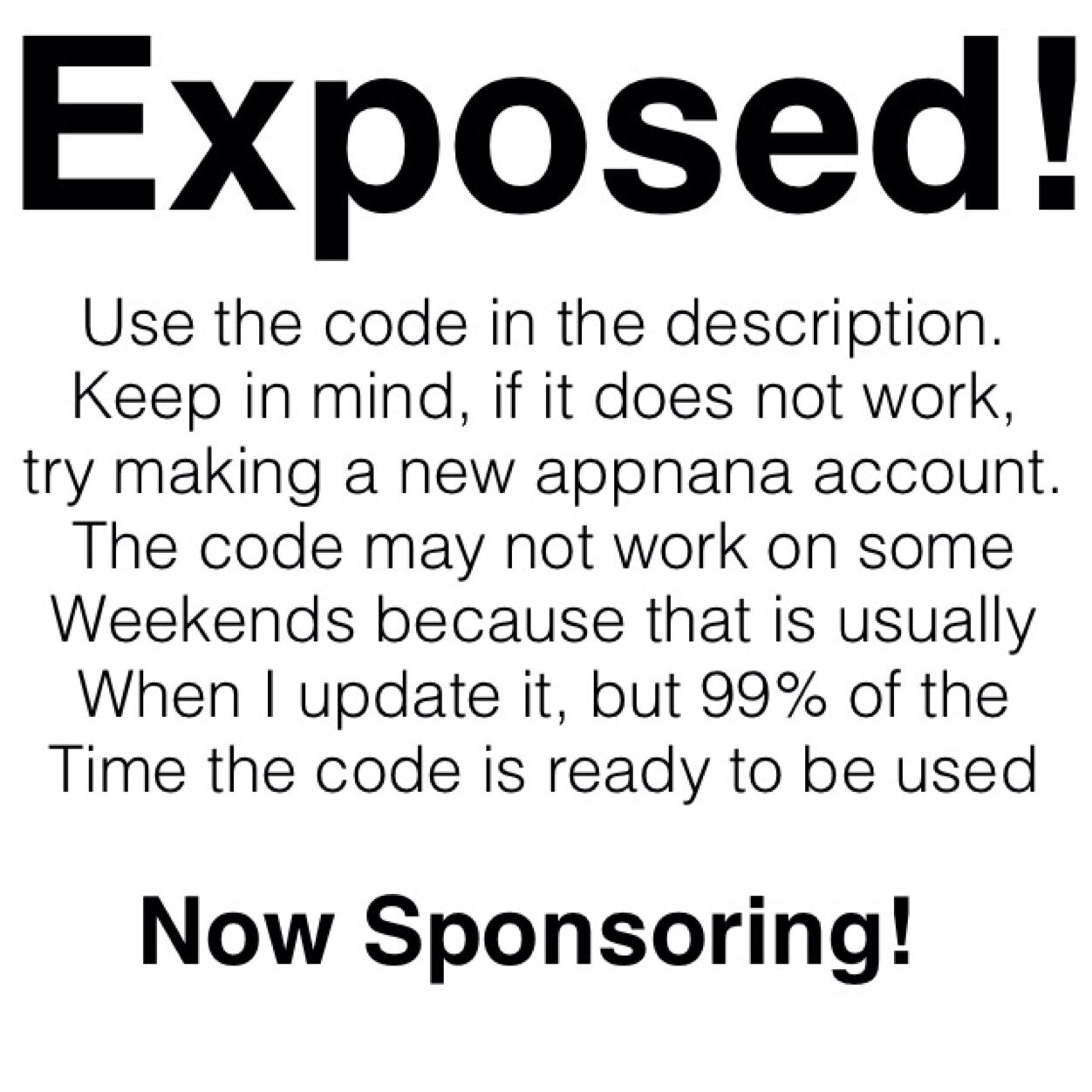 Use App Nana code t876600 for 160,001 Nanas. 160,001 nanas is enough for a $10 itunes giftcard! Refer to profile pic if you want to know more!