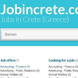 Jobincretecom's profile picture. Looking for a job in Crete (Greece) ? Check out http://t.co/KJs3HORbdm the first job board about jobs in #Crete island (#chania, #rethymno #Heraklio).