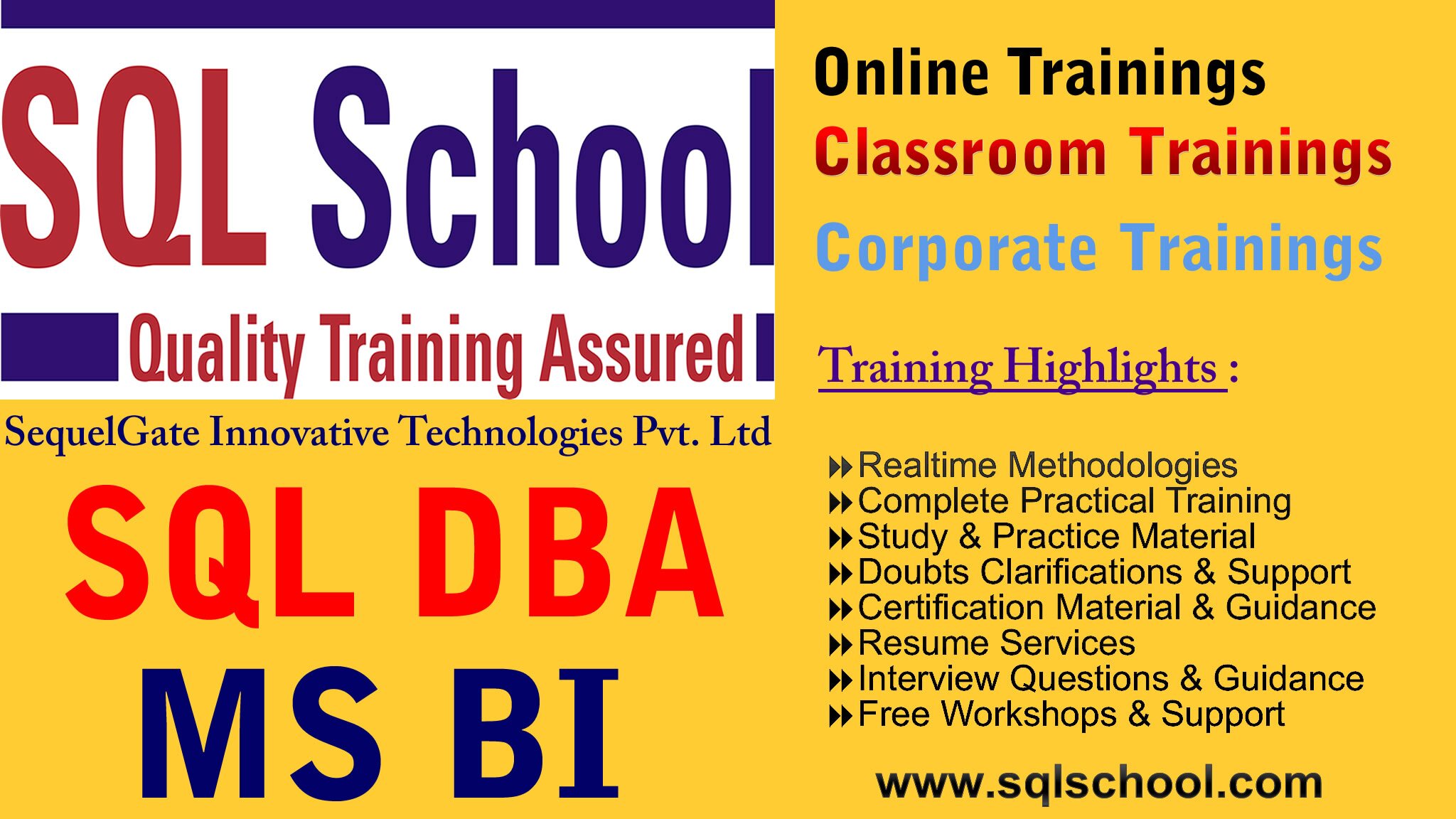 sqldbatraining's profile picture. SQL School Training Institute for SQL DBA Online Training, MSBI Online Training, SQL DBA Classroom Training, MSBI Classroom Training. Free Job Support Services.