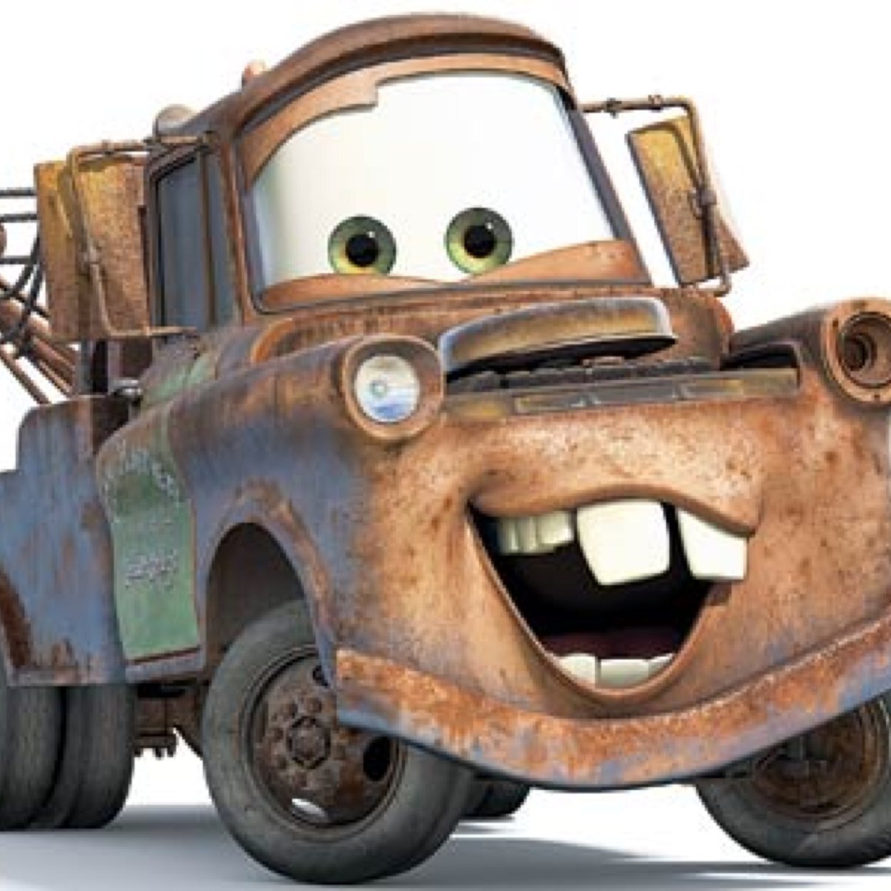 Morning sleeping beauty! My name is Mater, like tamater, but without the ta. Welcome to Radiator Springs! Did you hear?! Doc has 3 PISTON CUPS! Have a nice day!