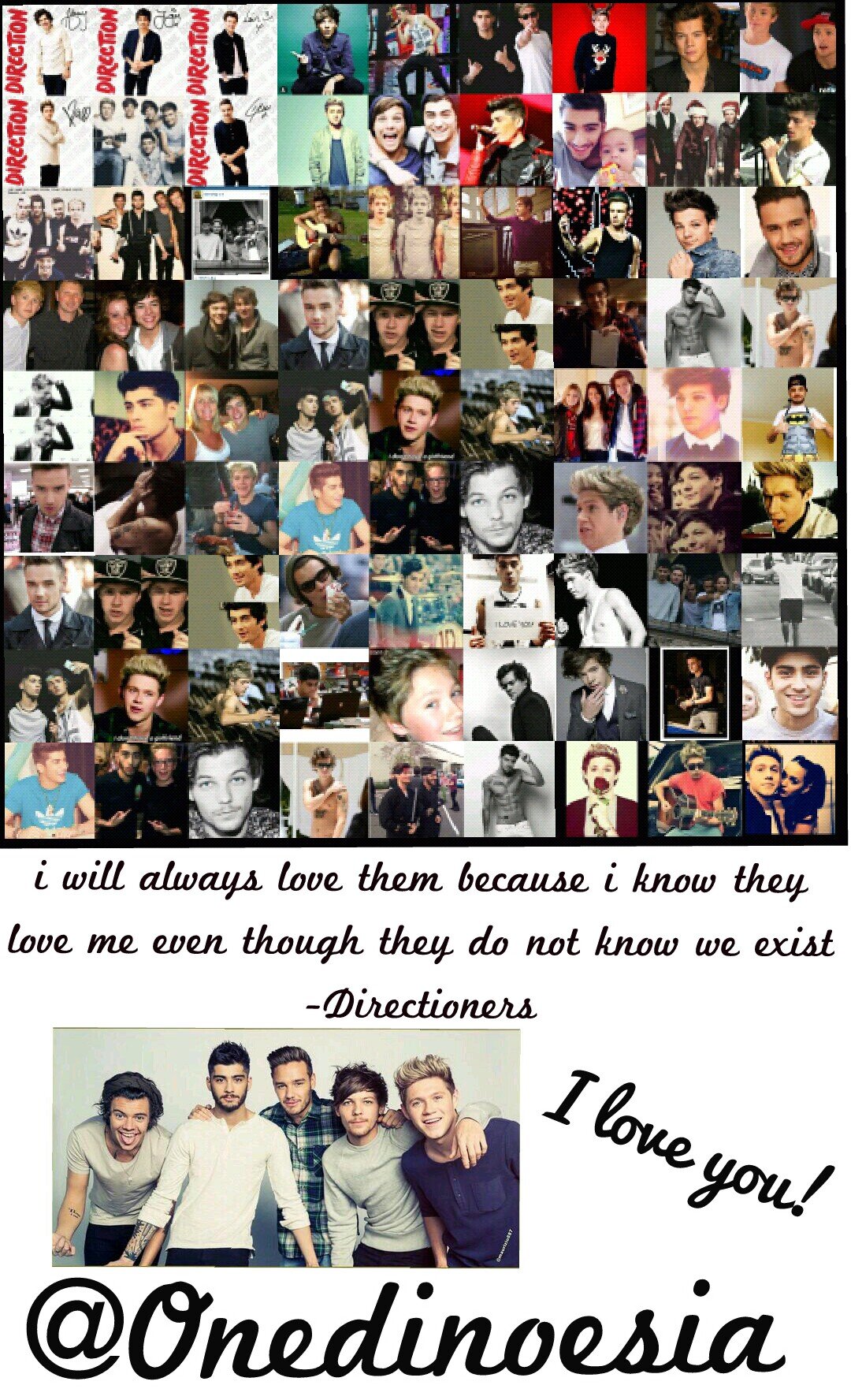 Share, laugh, and be happy, we will always be here to support One Direction. We share photos, videos, and news about One Direction. We #1DFamily and we proud!