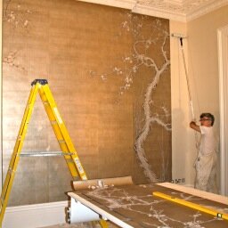 All Wallcoverings hung: Panoramic, digital & hand printed, paper-backed fabrics.  Domestic feature walls to whole nightclubs.  Artwork made and exhibited too
