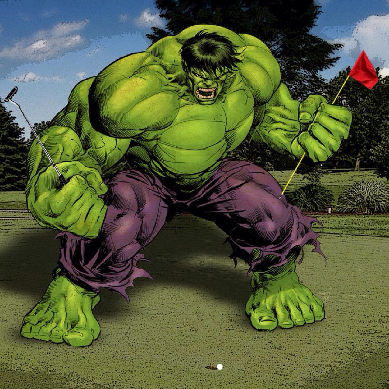 YOU ONCE HIT 295 YARD DRIVE???? HULK IMPRESSED, HULK DO THAT WITH 8 IRON.