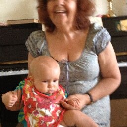 happy grandma with a wonderful family. Enjoying life