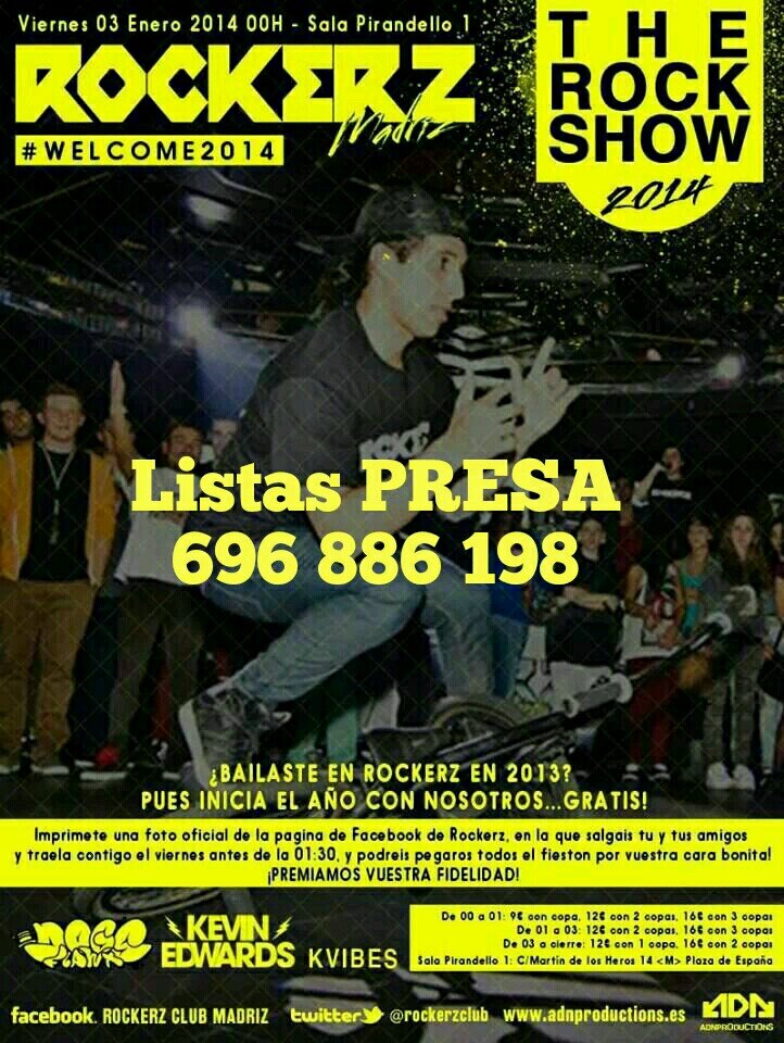 RRPP de Rockerz y Player (Fabrik), pide tus listas por MD o al 696 886 198
