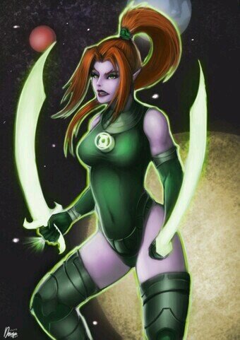 Laira Sector 112 Green Lantern from the planet javy . stay out of my sector and we won't have any problems single and ships with chem