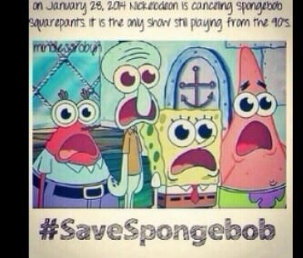 **Parody Account**  (': we just want to Save the Spongebob show from being cancelled from nickelodeon on January 28, 2014.. Follow if you love spongebob♥