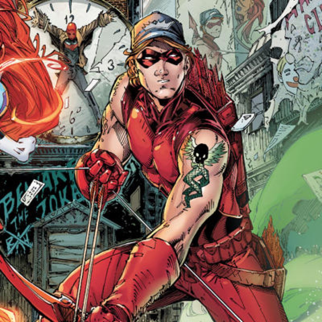 Hey!i'm red arrow|with red hood and star|#outlaws|real name...roy harper|#rp 21+}
