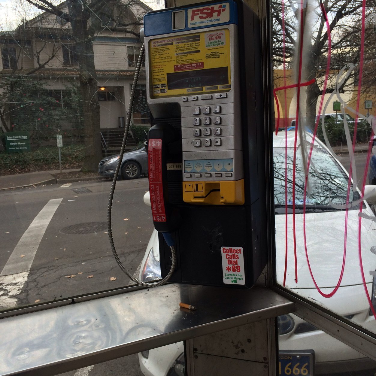 Ring Ring, it's the dream of the 90s. Alive, here in Portland. Just in case you lost you phone and happen to have change on you. $1 for 4 minutes.