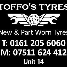 New and Part worn tyres supplied and fitted, free balancing on all tyres. Call us on 07511624412 or 01612056060 
toffostyres@outlook.com